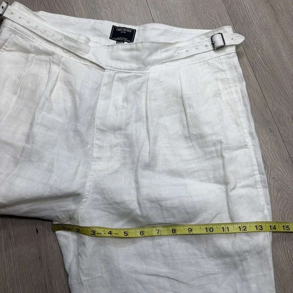 Todd Snyder Gurkha 100% Linen Pants Pleated Belted 36x29 Mens Brown Plaid